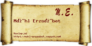 Mühl Erzsébet névjegykártya