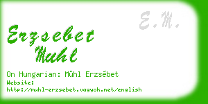 erzsebet muhl business card